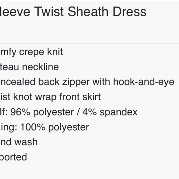 Kenzie size 8 bell sleeve twist front sheath dress, classy, great condition - Picture 8 of 8